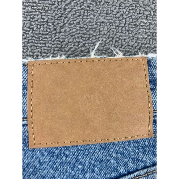 Zara Denim Shorts Women 4 High Rise Light Wash Classic 5 Pocket - Picture 6 of 10